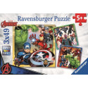 PUZZLE 3 x 49 Pzas LOS PODEROSOS AVENGERS - Ravensburguer 08040