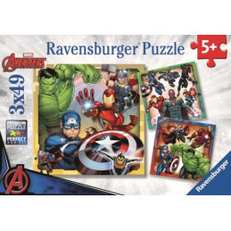 PUZZLE 3 x 49 Pzas LOS PODEROSOS AVENGERS - Ravensburguer 08040