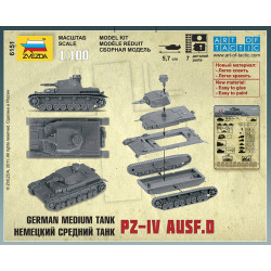 CARRO DE COMBATE SD.KFZ. 161 PANZER IV Ausf. D -Escala 1/100- Zvezda 6151