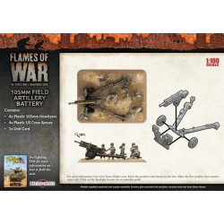 BATERIA CAñONES 105MM FLAMES OF WAR UBX60 - ESCALA 1/100