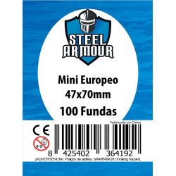 FUNDAS CARTAS (47 x 70 mm) Mini Europeo 100 unidades - Steel Armour 64215