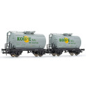 SET VAGONES CISTERNA 2 EJES (Gris) KOIPE" Ep. IV -Escala 1/87 - H0- Electrotren HE6029"