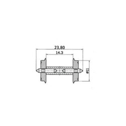 EJE VAGON NORMALIZADO NEN H0 - ROCO 40198