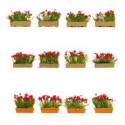 SET MACETEROS FLORES ROJAS (12 unidades) -Escala 1/87 - h0- Noch 14010