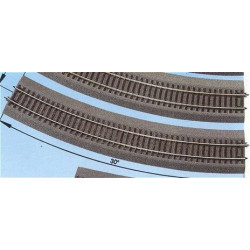 VIA RLB CURVA R6 R: 604,40 mm 30 -Escala h0 - 1/87- Roco 42526