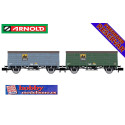 CONJUNTO 2 VAGONES CERRADOS RENFE J2 NITRATO DE CHILE - ESCALA N - EP.III - ARNOLD HN6666